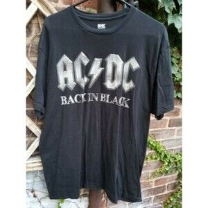 AC/DC Back In Black Black Rockwear Rock n Roll T Shirt Size XL ACDC